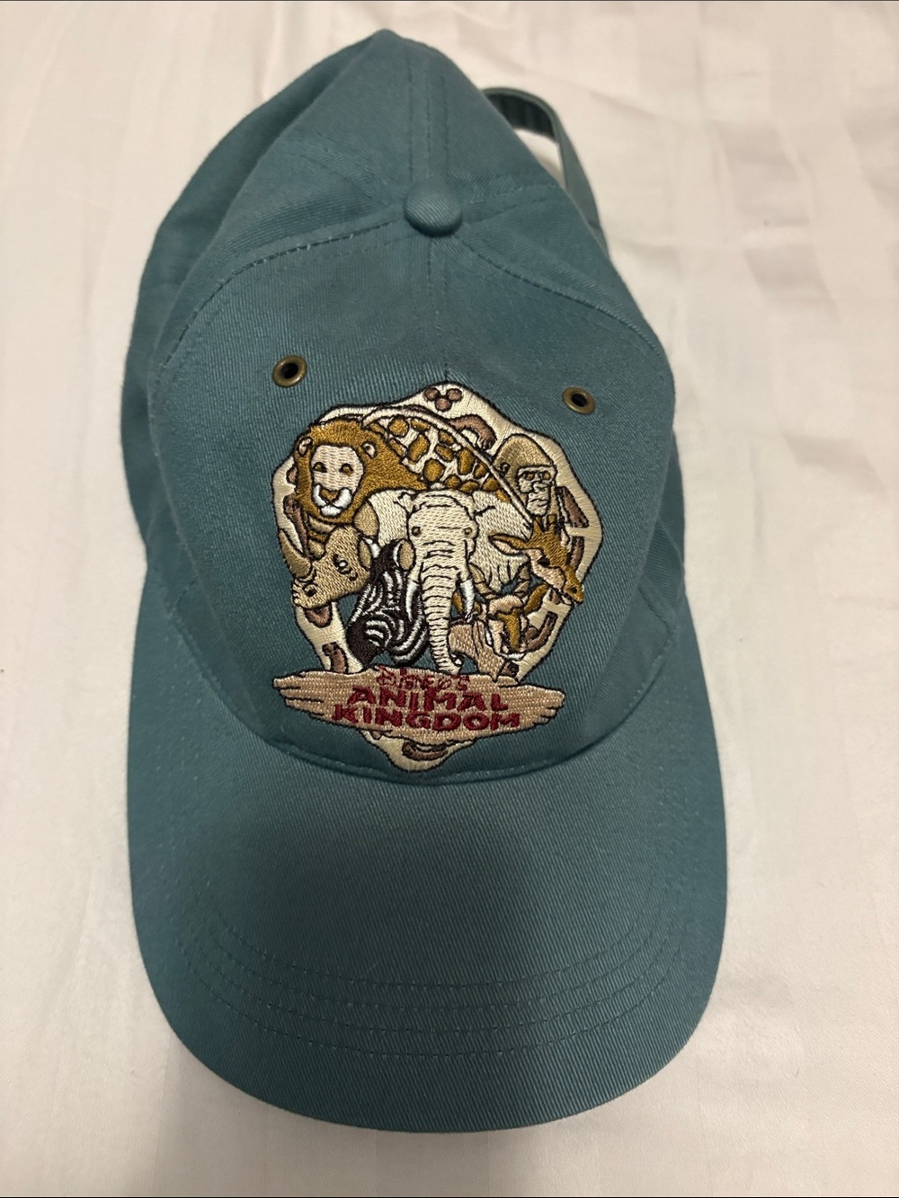 Rare Vintage Disney’s Animal Kingdom Teal Cap with Embroidered Patch